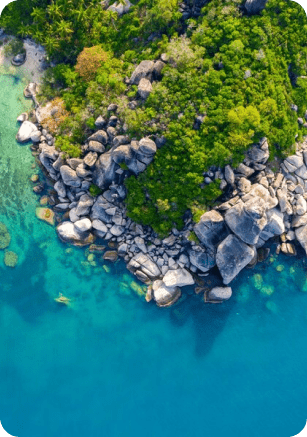 Aerial shot of the cliffs